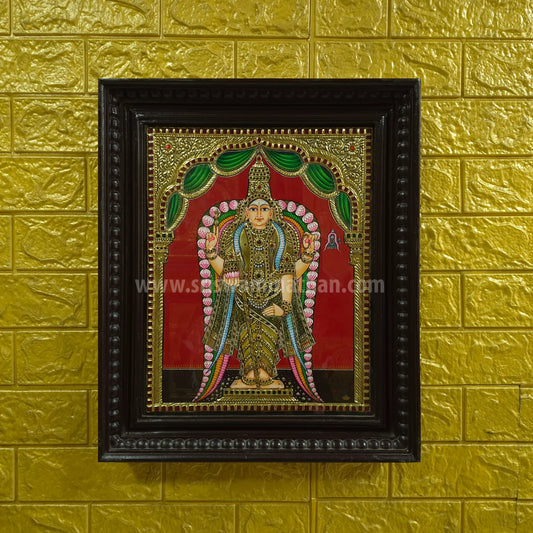 Lord Murugan Tanjore Painting | 22K Gold Foil | Framed on Wall | 15 x 12 Inch | Sri Swaminathan & Co